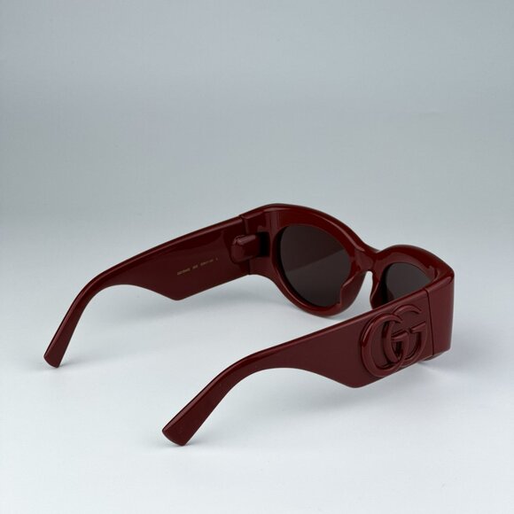 Gucci GG1544S 002 BRAND NEW Sunglasses Burgundy Brown Unisex Oval - Picture 7 of 11